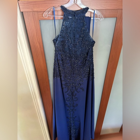 Navy Blue MGNY Full-Length Dress - Picture 7 of 10